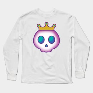 Cute Skull with Crown Long Sleeve T-Shirt